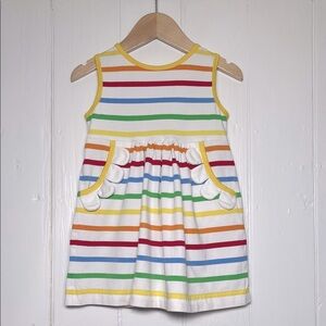 BLOSSOM + SPROUT by FLORENCE EISEMAN EUC Multicolor Striped Daisy Applique Dress